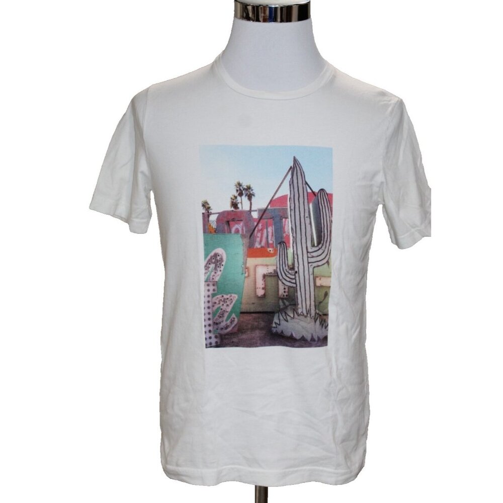 Altea Printed T-Shirt Cactus Carnival Mens White Tee Portugal Size Small